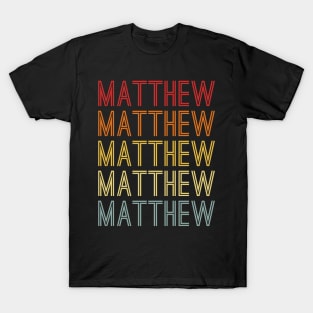Matthew Name Vintage Retro Pattern T-Shirt